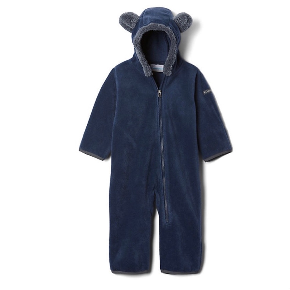 NWT Columbia Infant TinyBear Bunting Navy 3/6 baby